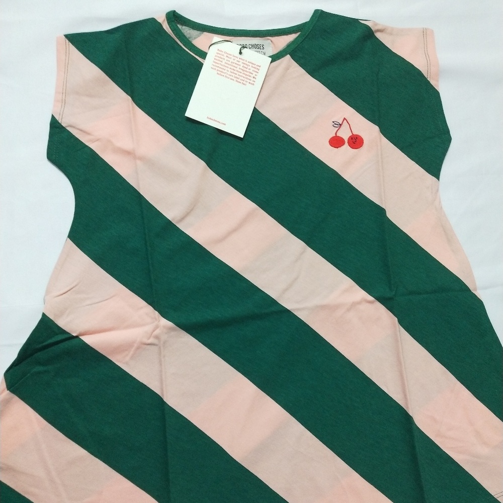 bobo choses green stripe dress